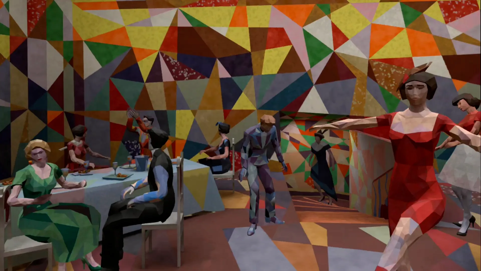 Personaggi e ambiente della reinterpretazione immersiva del Pan Pan